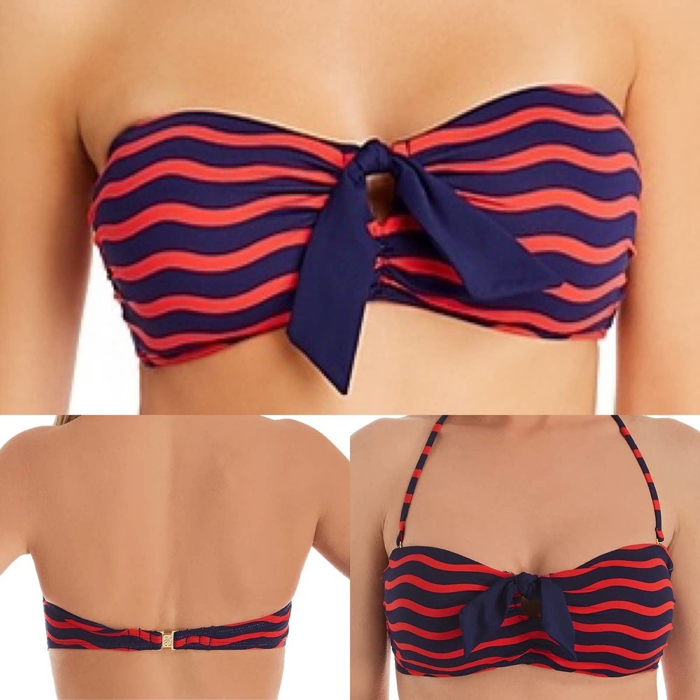 Tommy Bahama Red and Navy Bikini Top